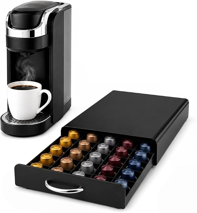 Coffee Pod Holder Drawer Compatible Nespresso Original Line Capsules Metal by ASHERLLC