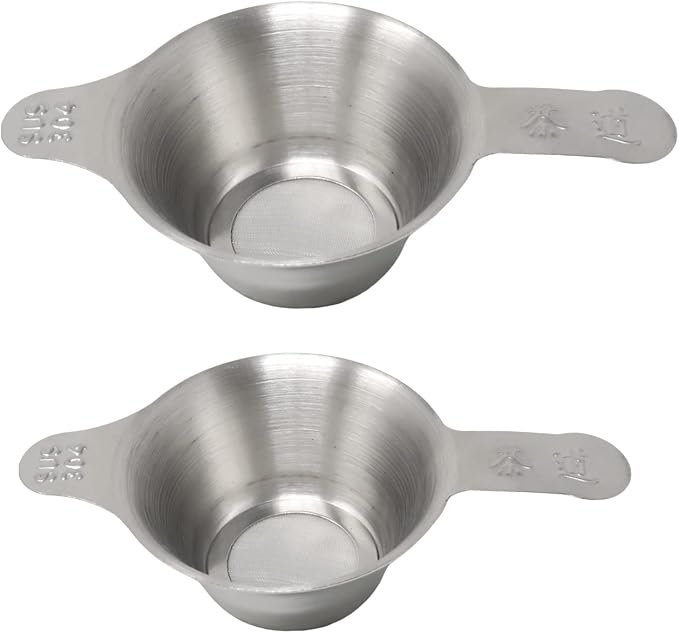 Honbay 2PCS Different Size 304 Stainless Steel Mini Strainer Fine Mesh Tea - Image 2