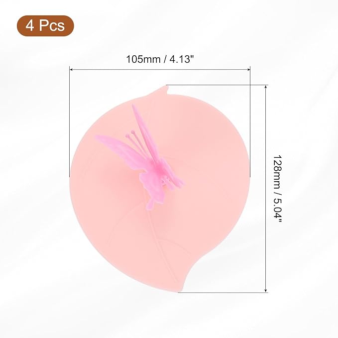 uxcell 4Pcs Silicone Cup Lids, 5 Inch Mug Cover Seal Butterfly Silicone Cup - Image 2