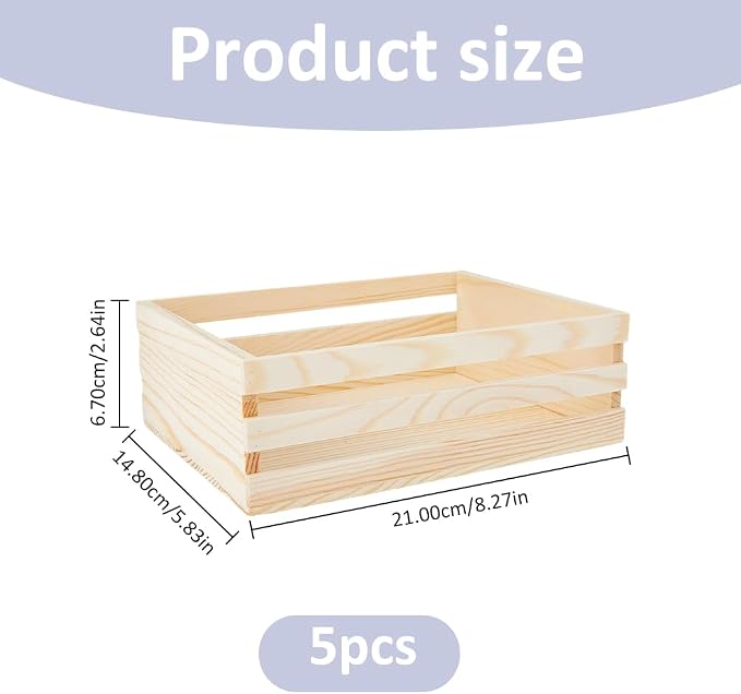 SUPERFINDINGS 5Pcs Wooden Crates - Image 2