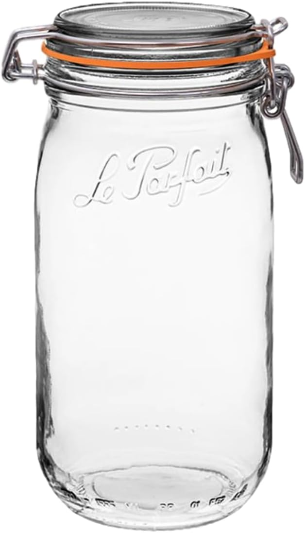 Le Parfait Super Jar 1.5L French Glass Preserving Jar w/Airtight Rubber Seal & by LeParfait