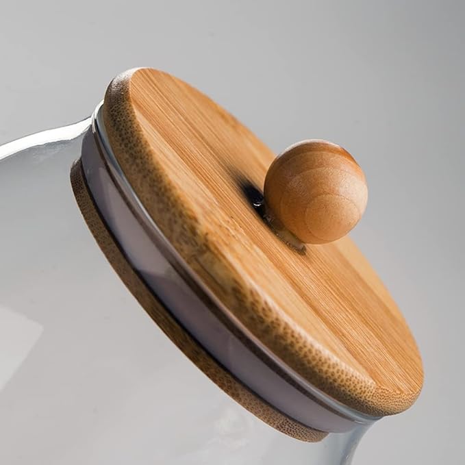 Glass Jar with Airtight Bamboo Lid Container Storage - Image 7