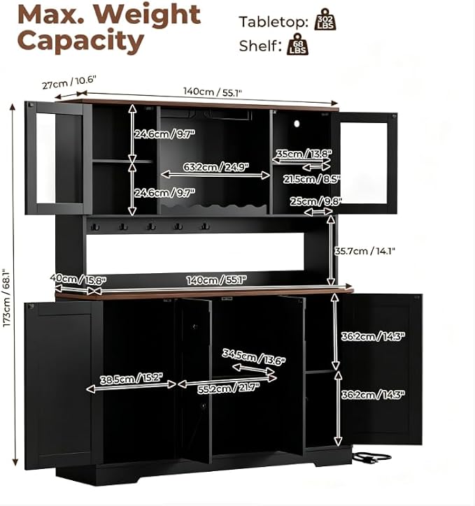 VVFLU 68" Tall Kitchen Pantry Storage Cabinet - Image 3