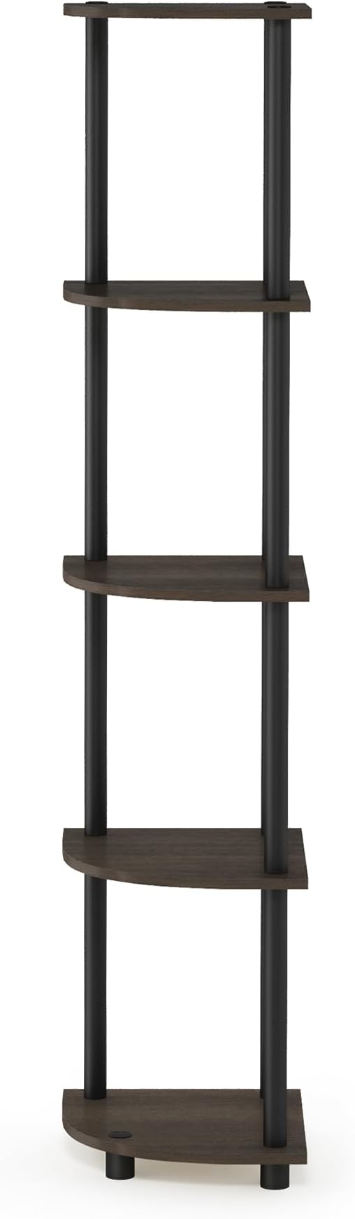 Furinno TURN-N-TUBE Corner Shelf Set of 2, 5-Tier Corner Bookshelf, Open - Image 8