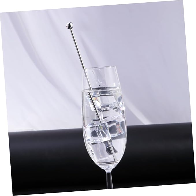 Luxshiny 10pcs Stainless Steel Cocktail Mixing Stirrers Drinks Coffee and - Image 9