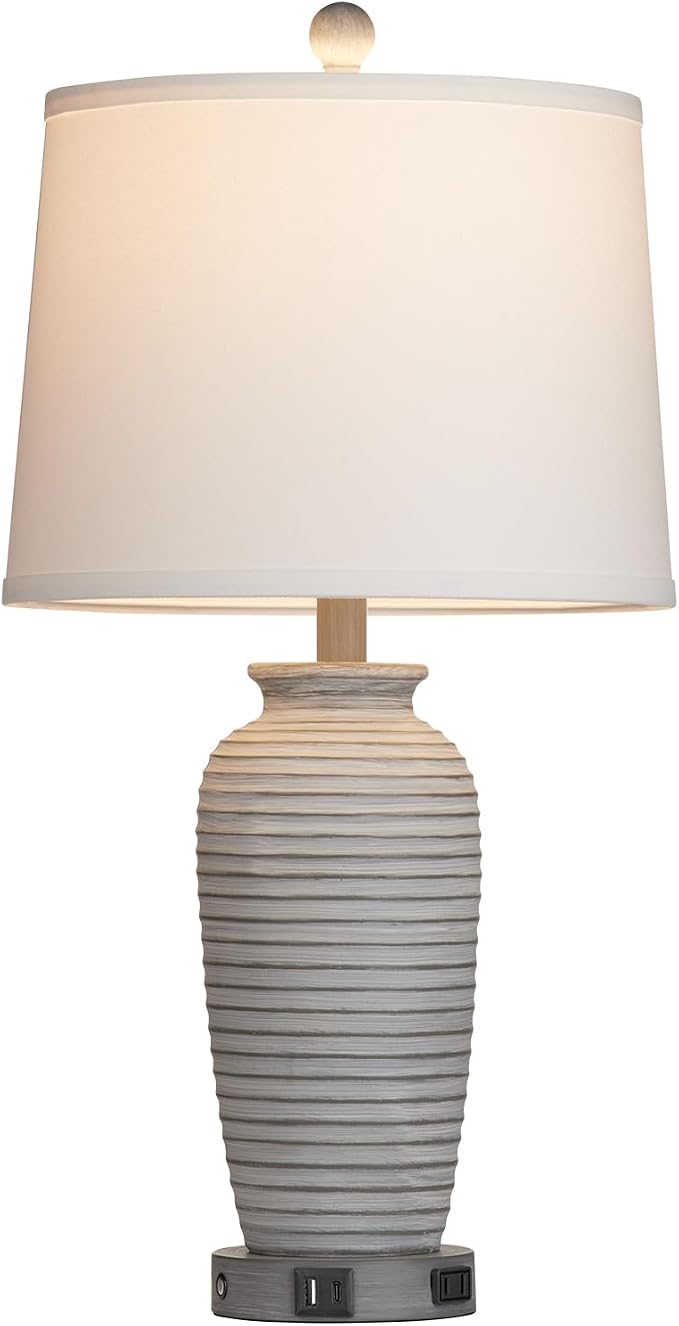 CINSARY 25" Farmhouse Jar Table Lamps Set of 2, 3 Way Touch Control Rustic - Image 8