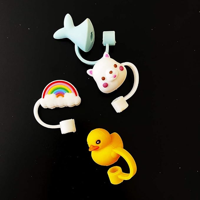 Silicone 4PCS Straw Tips Cover Reusable Drinking Straw Tips Lids/Plugs Anti-dust - Image 5