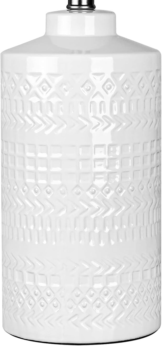 JUNNAI 24.5" White Ceramic Table Lamp 3-Way Dimmable Nightstand - Image 7