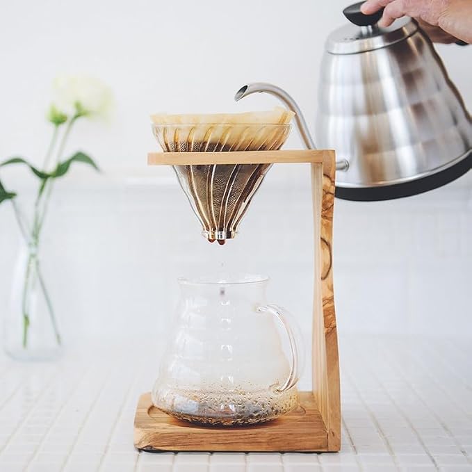 Hario V60 Olive Wood Pour Over Stand Set - Image 4
