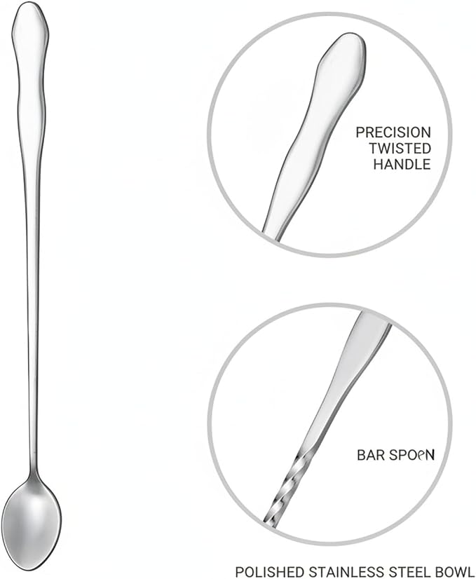 Stainless Steel Bar Spoon with Twisted Handle - Image 6
