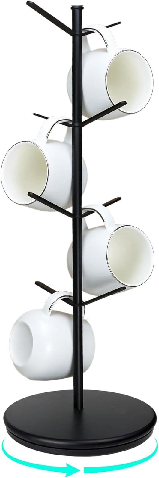 360° Rotating Mug Tree, Large 8 Hooks Upgraded Stable Metal Mug Holder by Unknown