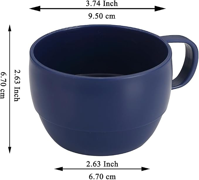 Coffee Mugs Set of 6, Coffee Cups 12oz, Durable Light Weight Plastic Mugs - Image 2