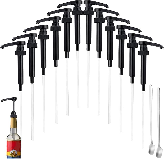 12 Pcs Black Coffee Syrup Pumps, Compatible by DupakSYS