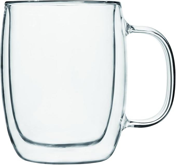 Safdie & Co. 2 PCS Set Insulated, Cappuccino Cups, Glass Coffee Mug, Transparent - Image 2