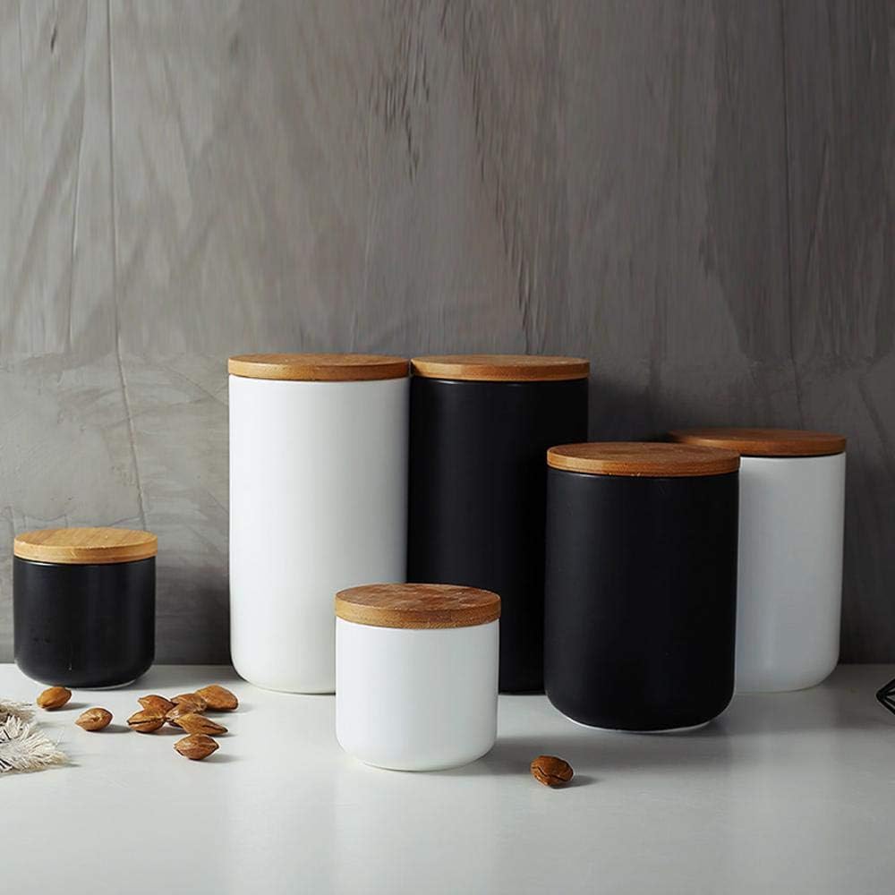 YYW Ceramic Food Storage Jar Containers Kitchen Canisters with Airtight Seal Lid for Coffee Beans Sugar Spices (Large White)