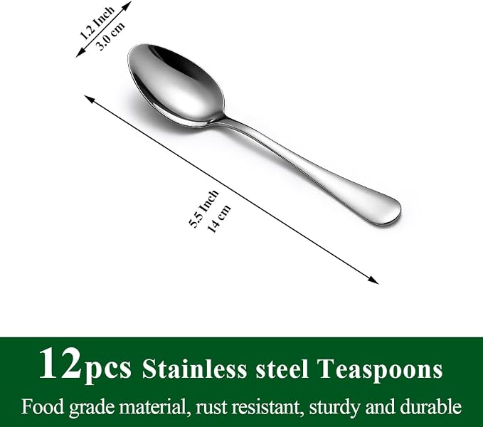 Demitasse Espresso Spoons 12 Pieces 5.5", Berglander Stainless Steel Mini - Image 2
