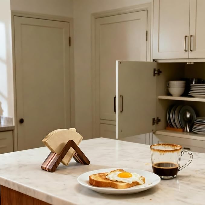 Wooden Coffee Filter Holder, #1#2#4 V60 Cone Coffee Filters Rose Wood Walnut - Image 5