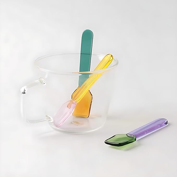 Coffee Spoon Glass Tasting Spoon 3.6 Inches Stirring Mixing Teaspoon Ice Cream - Image 4