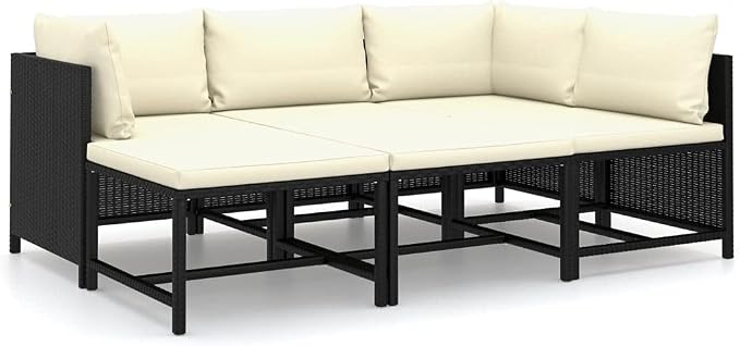 6 Piece Patio Lounge Set with Cushions, Modular PE Rattan Sectional Sofa - Image 3