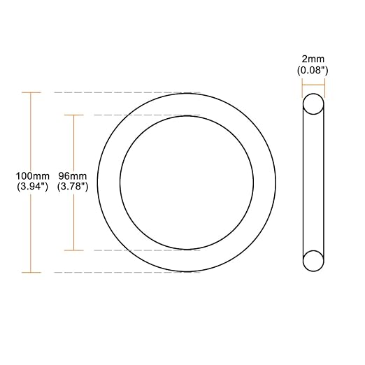 uxcell Silicone O-Ring, 100mm OD, 96mm ID, 2mm Width, VMQ Seal Rings Gasket - Image 2