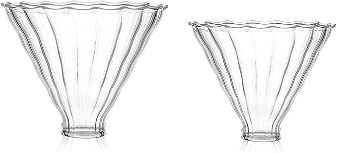 2pcs Glass Funnel Pour Over Coffee Filters, Coffee Drippers by Mozacona