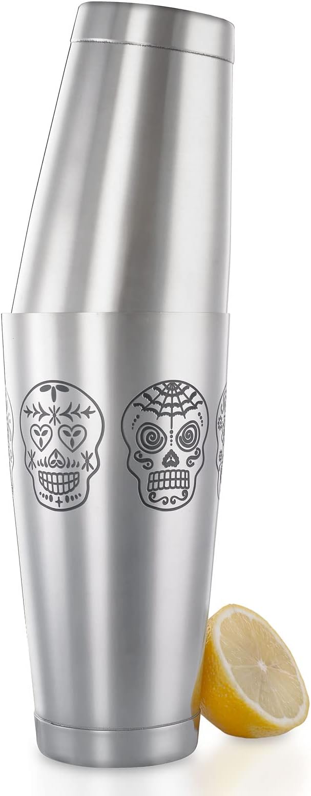 Barfly Skull Cocktail Shaker Tin Set, Stainless Steel - Image 5