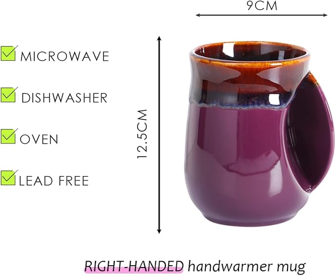 Selamica Porcelain 18oz Novelty Right-handed Handwarmer Mug, - Image 2