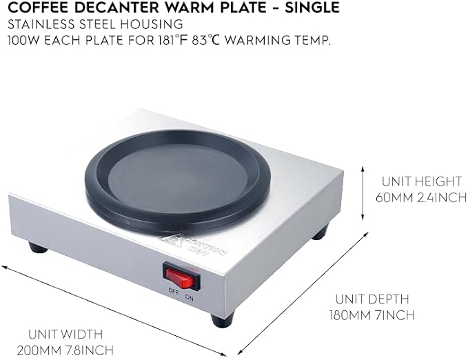 Commercial Coffee Decanter Warm Plate, Stainless Steel Structure - Image 2