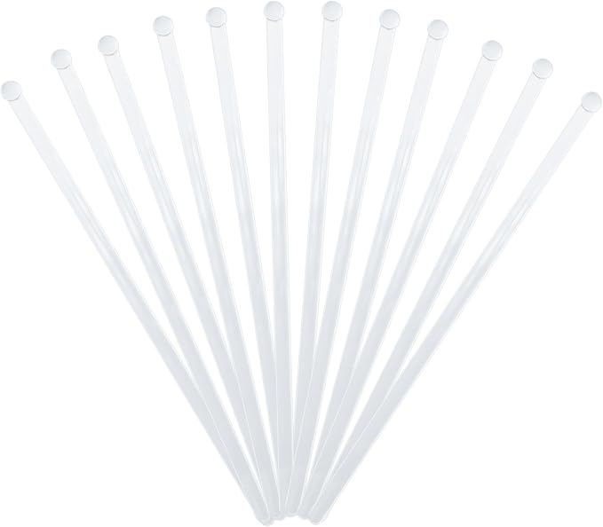 40 Pieces Clear Plastic Swizzle Sticks, Crystal Cake Pops, Cocktail Coffee by WHTCHSU