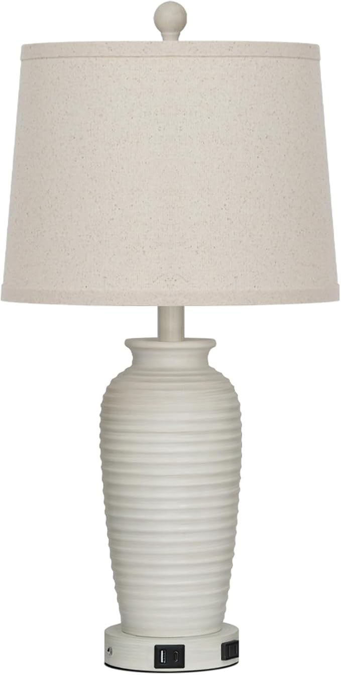 CINSARY 25" Vintage Farmhouse Jar Table Lamps, Single Rustic Bedside Lamp - Image 8