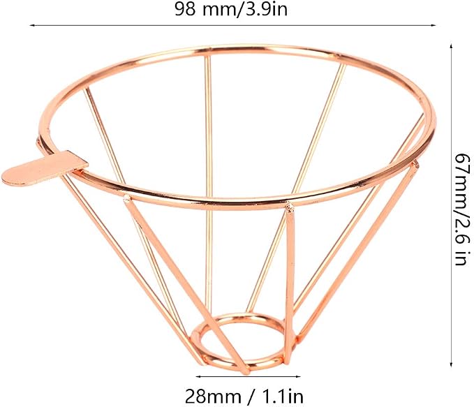 Stainless Steel Coffee Filter Cup Rack Holder Funnel Bracket Rose Gold Simple - Image 4