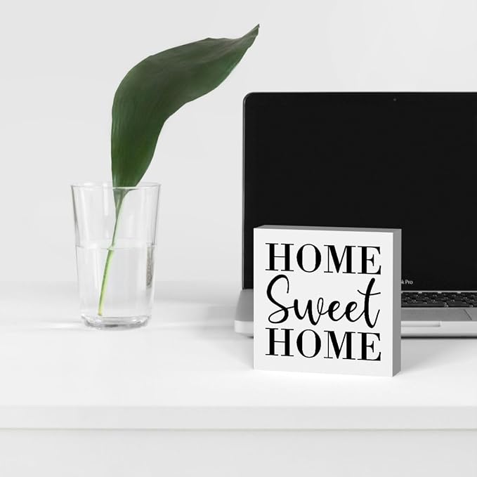 Home Sweet Home Rustic Farmhouse Style Wood Sign Art 5 x 5 Inch Wooden Box - Image 4