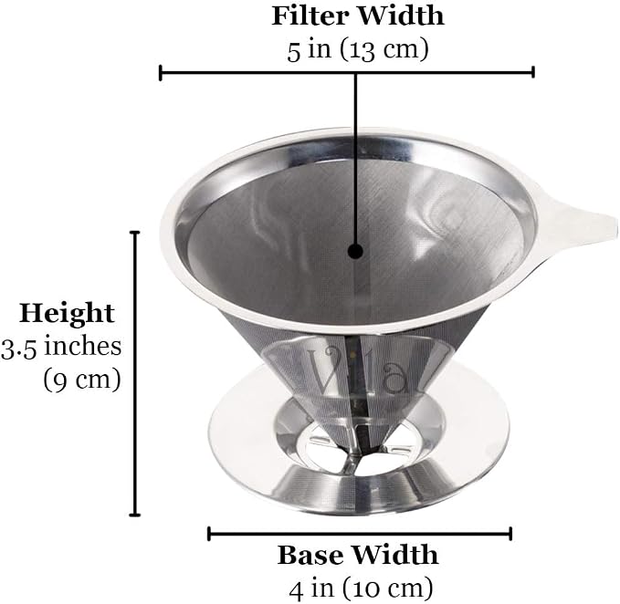 Vila Coffee Filter, Fine Mesh Coffee Maker, Stainless Steel Pour Over Coffee - Image 6