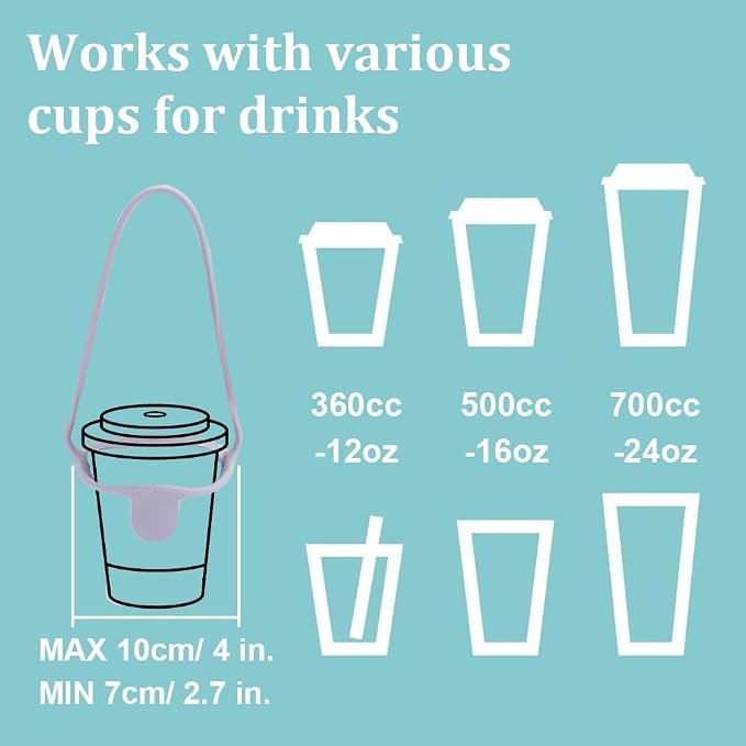 4 Pcs Coffee Cup Carrier, Mixed Color Portable Drink Carrier Takeout Cup Holder - Image 2