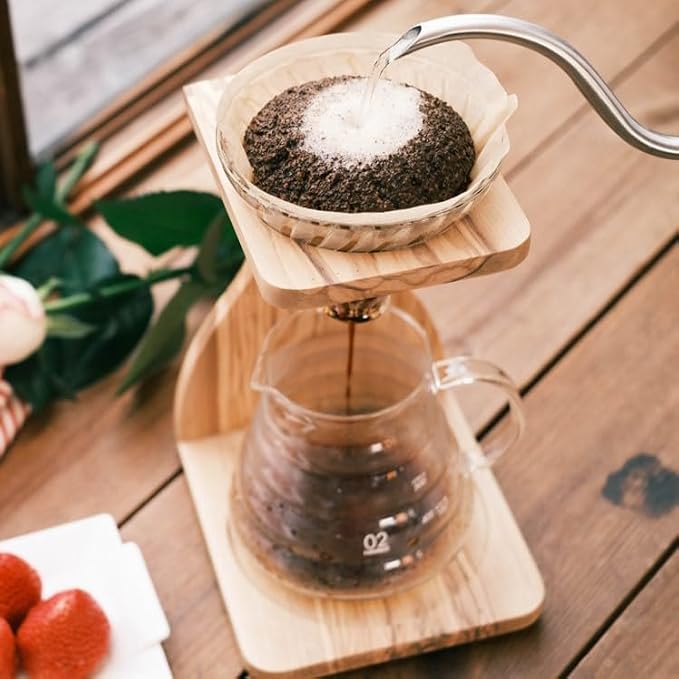 Hario V60 Olive Wood Pour Over Stand Set - Image 7