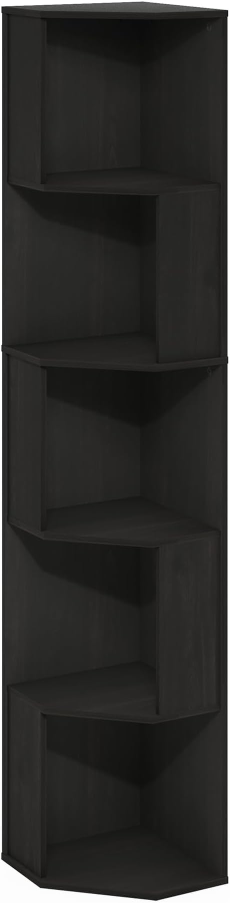 Furinno ECON Corner Shelf, 5-Tier Corner Book Shelf, Standing Storage Shelves - Image 6