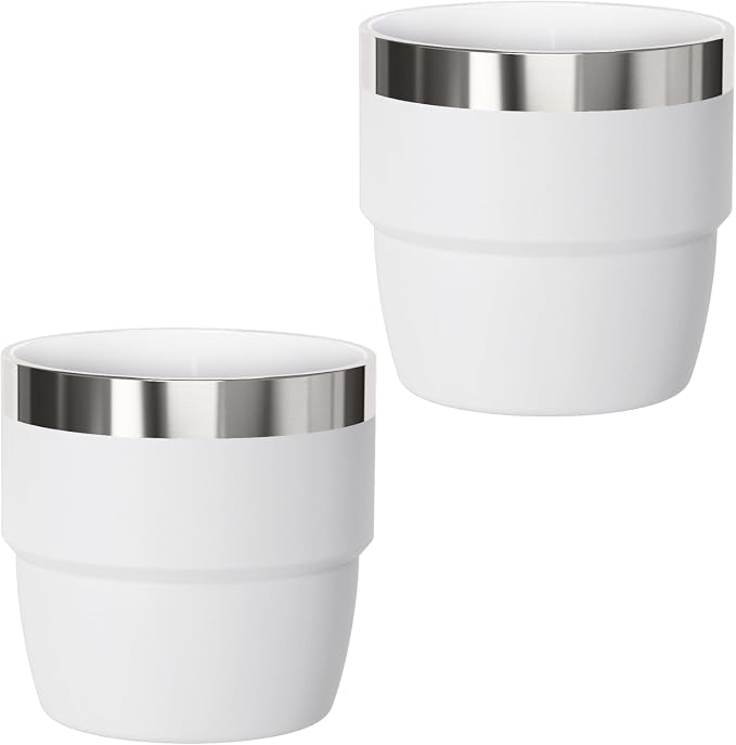 4 oz Small Espresso Cup, Ceramic-Lined 18/8 Stainless Steel, Double-Wall Vacuum by Cafezi