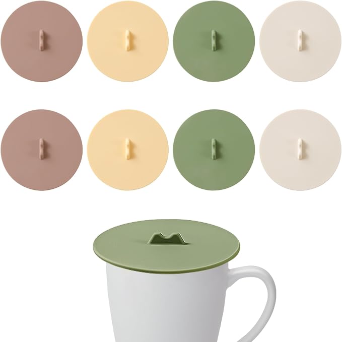 8 Packs Airtight Seal Silicone Cup Covers Set, Anti-Dust Silicone Lids by BangBoom