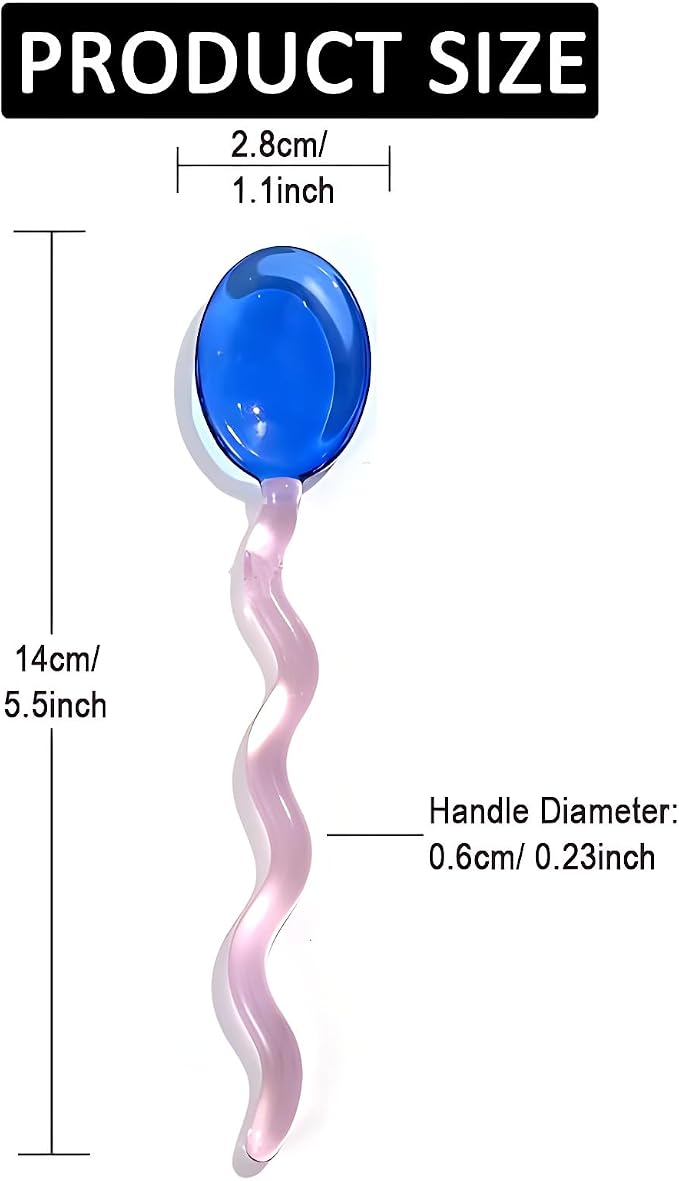 Small Fancy Glass 5.5 Inches Teaspoons Transparent Crystal Heat Resistant - Image 5
