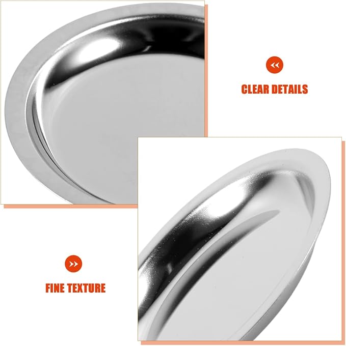 KICHOUSE Stainless Steel Tea Bag Dish Round Tea Bag Coaster Holder Coaster - Image 4