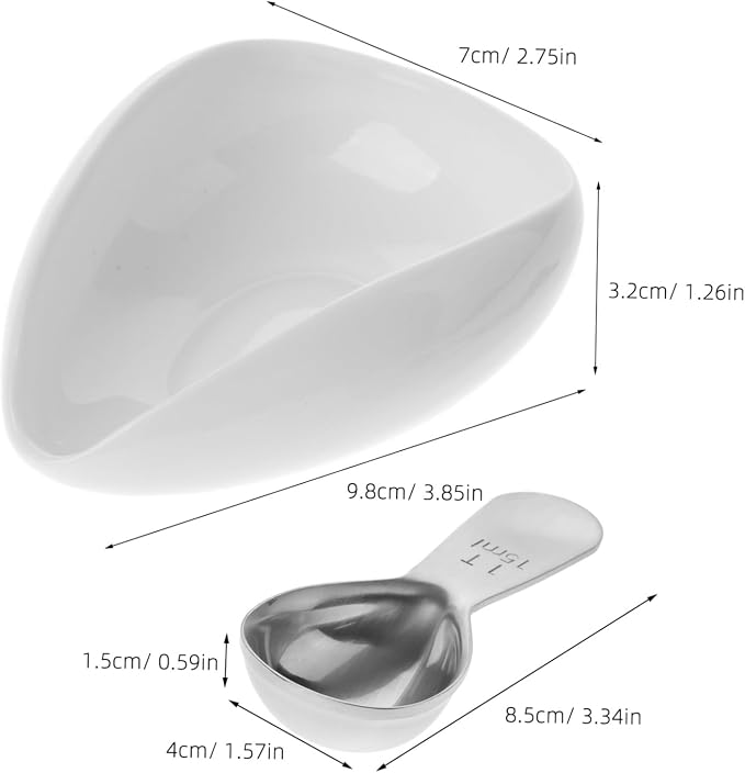 MAGICLULU 4sets Ceramic Coffee Bean Dosing Tray Reusable Bean Plate Sample Dish - Image 9