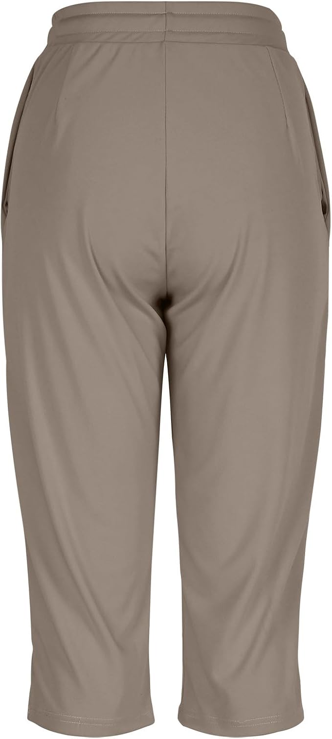 Capri Yoga Pants for Women Drawstring Elastic Waisted Trousers Summer Jogger - Image 5