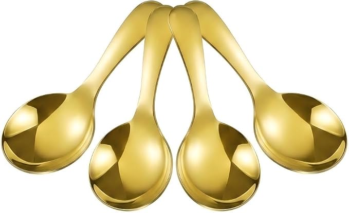 4 PCS Gold Stainless Steel Coffee Scoops Set, Canisters Mini Scoop by Unknown