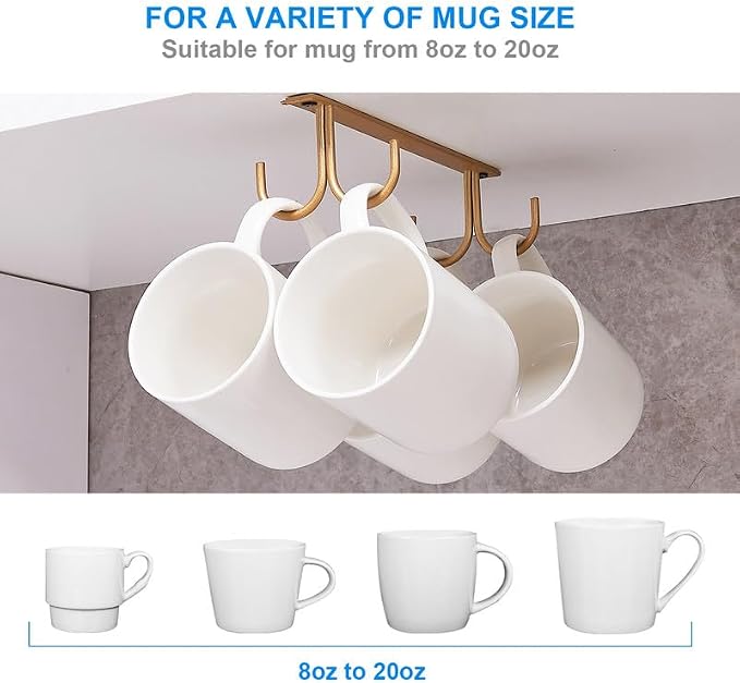 FOMANSH Mug Rack Under Cabinet - Image 3