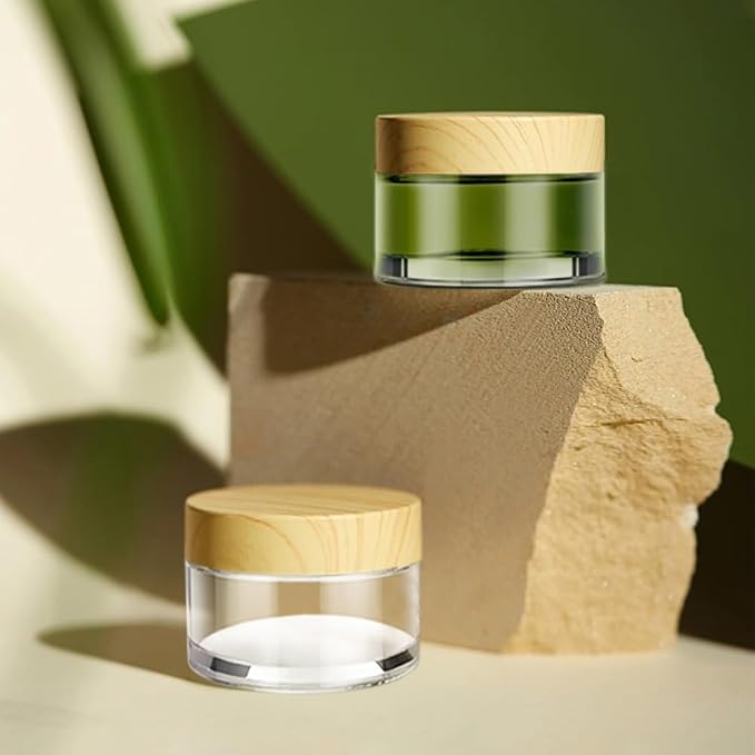 1 oz Glass Jars with Lids, Small Glass Containers with Plastic Woodgrain Lids & - Image 5
