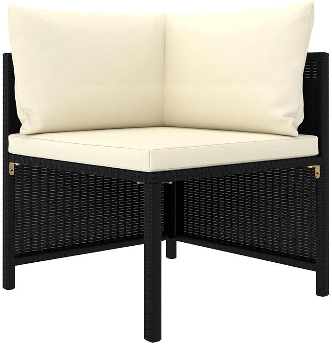 6 Piece Patio Lounge Set with Cushions, Modular Poly Rattan Outdoor Furniture - Image 3
