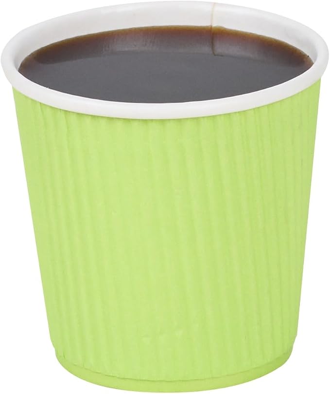 Restaurantware Ripple Wall Coffee Cups 25 Count 4 Ounce Insulated Eco Green by Restaurantware