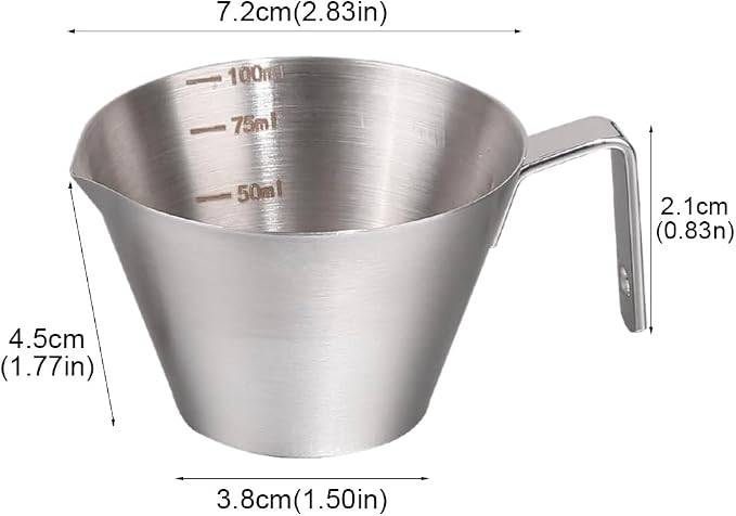 Espresso Shot Cups, Measuring Cup Dishwasher Safe 2 Pack Stainless Steel - Image 3