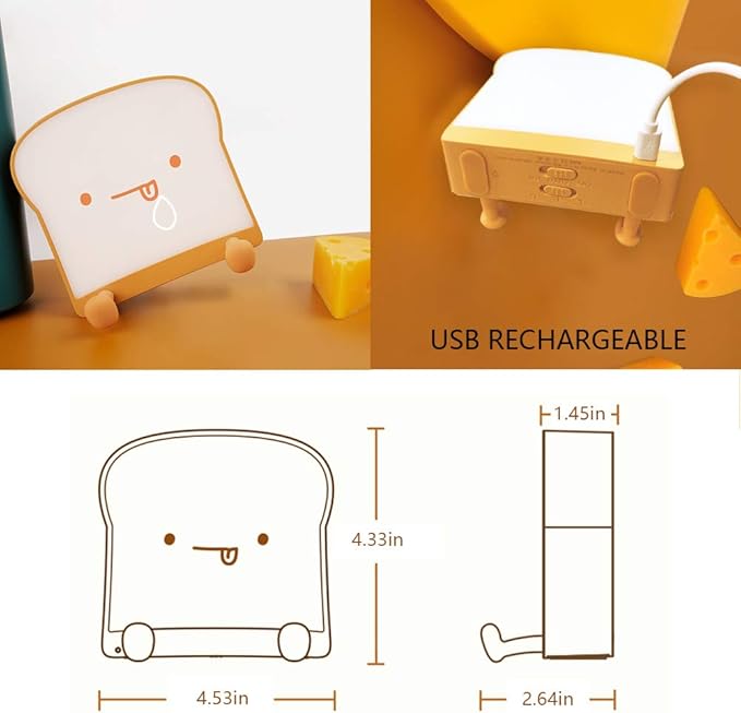 QANYI Cute Night Light Toast Bread LED Night lamp - Image 6