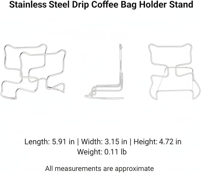 Stainless Steel Drip Coffee Bag Holder Stand, Reusable Filter Support - Image 7